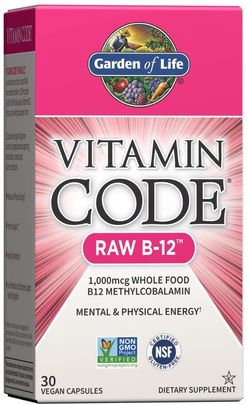 Garden of Life Vitamin Code RAW B-12, 1000 mcg, 30 kapslí