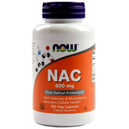NOW® Foods NOW NAC (N-Acetyl-L-Cystein) + Selen a Molybden 600 mg, 250 kapslí