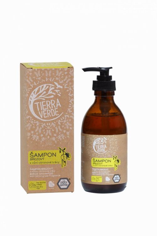 Tierra Verde - Březový šampon na suché vlasy s citrónovou trávou, 230 ml