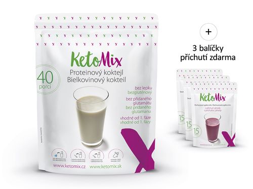 KetoMix Proteinový koktejl (40 porcí) 1200g 1. příchuť koktejlu: lesní směs, 2. příchuť koktejlu: kokos, 3. příchuť koktejlu: čokoláda