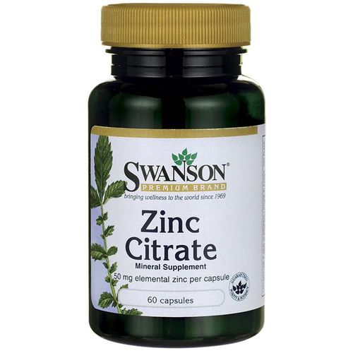 Swanson Zinc Citrate (Citrát zinečnatý), 50 mg, 60 kapslí