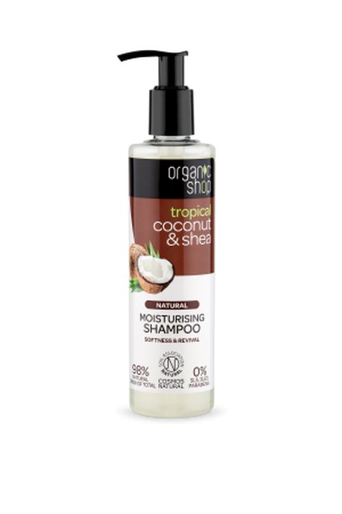 Organic Shop - Tropický kokosový hydratační šampon s bambuckým máslem, 280 ml