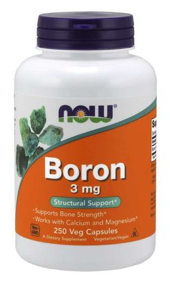 NOW® Foods NOW Boron (bor), 3 mg, 250 kapslí