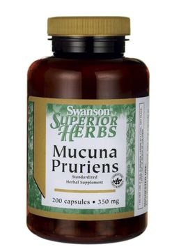 Swanson Mucuna Pruriens, 350 mg, 200 kapslí