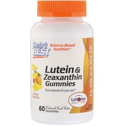 Doctor's Best Doctor’s Best Lutein &amp; Zeaxanthin (zdraví očí), 60 gumových vegan bonbónů s příchutí manga