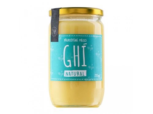 NATU - Přepuštěné máslo Ghí natural, 720ml