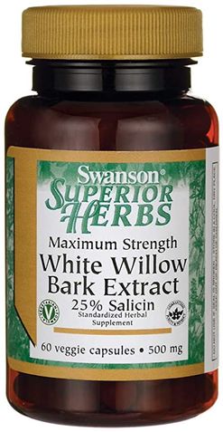 Swanson White Willow Bark Extract (extrakt z vrby bílé) 500 mg, 60 rostlinných kapslí