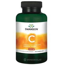 Swanson Vitamin C with Rose Hips Extract (extrakt z šípků), 1000 mg, 90 kapslí