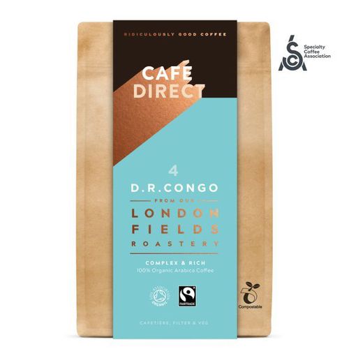 Cafédirect - BIO mletá káva Congo SCA 84 s tóny medu a hořké čokolády 200g