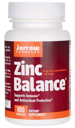 Jarrow Formulas Zinc Balance, L-OptiZinc + měď, 100 kapslí