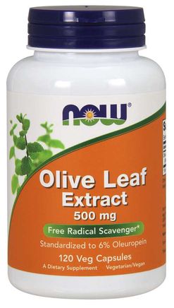 NOW® Foods NOW Extrakt z olivových listů, 500 mg x 120 rostlinných kapslí