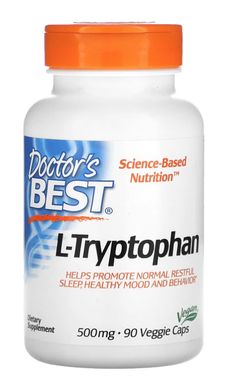 Doctor's Best Doctor’s Best L-Tryptofan with TryptoPure, 500 mg, 90 rostlinných kapslí