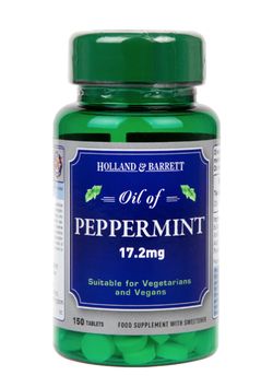 Holland & Barrett Oil of Peppermint (olej z máty peprné), 150 tablet