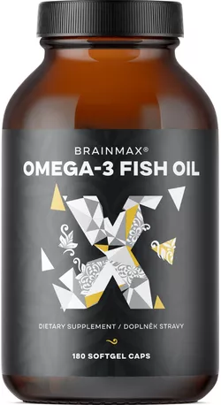 BrainMax Omega-3 Fish Oil, 180 softgel kapslí