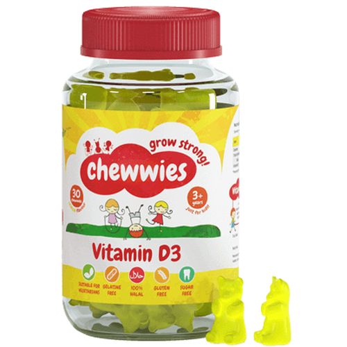 Chewwies Vitamin D3 pro děti, citrón, 30 gumových bonbónů