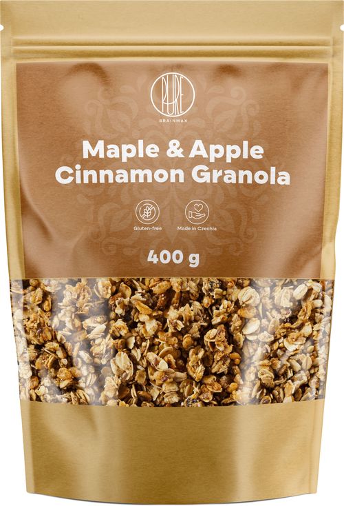 BrainMax Pure Maple & Apple Cinnamon Granola (granola - javorový sirup, jablko, skořice) 400g