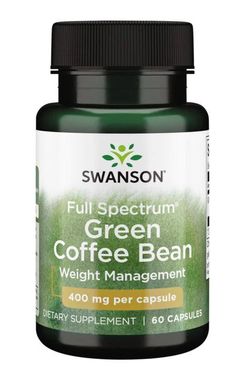 Swanson Full Spectrum Green Coffee Bean, 400 mg, 60 kapslí
