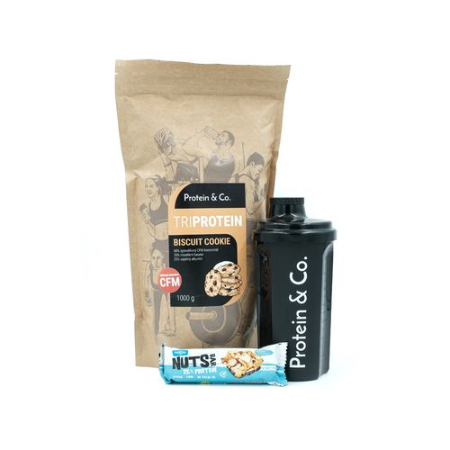 Protein&Co. Akční balíček - Triprotein + shaker + Zero bar