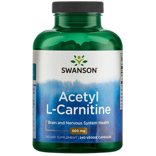 Swanson Acetyl-L-Carnitine 500mg, 240 rostlinných kapslí