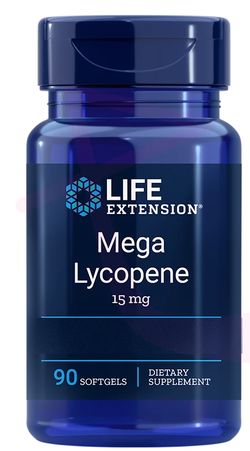 Life Extension Mega Lycopene 15 mg, lykopen, 90 kapslí