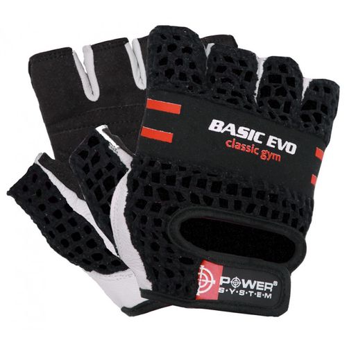 Fitness rukavice BASIC EVO (POWER SYSTEM) Barva: Červená, Velikost: L