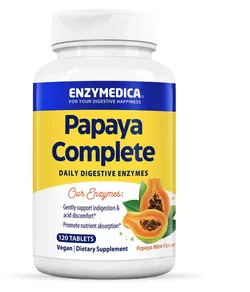 Enzymedica Papaya Complete, Trávící enzymy, papája s mátou, 120 tablet