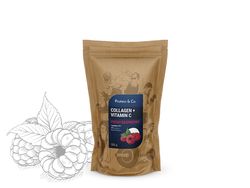 Protein&Co. Kolagen + vitamín C 500 g Příchuť: Fresh raspberry