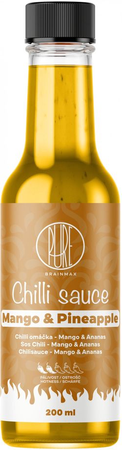 BrainMax Pure Chilli sauce - Mango & Ananas (chilli omáčka), 200 ml