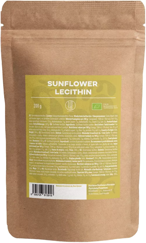BrainMax Pure Sunflower Lecithin, slunečnicový lecitin, 200 g