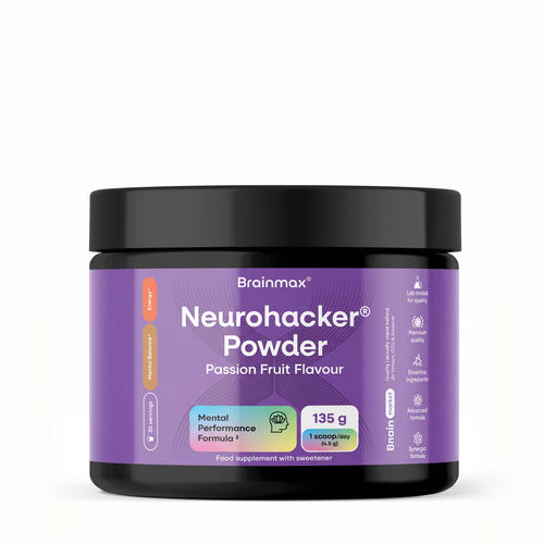 BrainMax NeuroHacker Powder Drink, Passion Fruit, 135 g