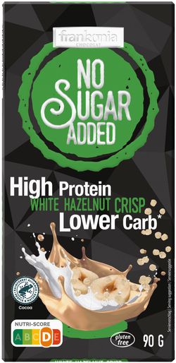 Frakonila Protein Chocolate No Sugar Added 90 g White Hazelnut crisps