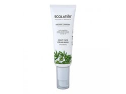 Ecolatiér - Noční zpevňující krém na obličej/maska, cannabis, 50 ml