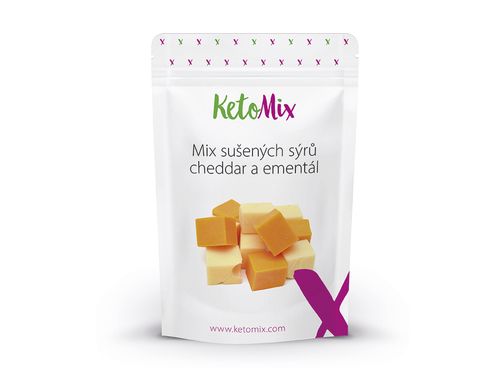 KetoMix Mix sušených sýrů - cheddar a ementál - 25 g