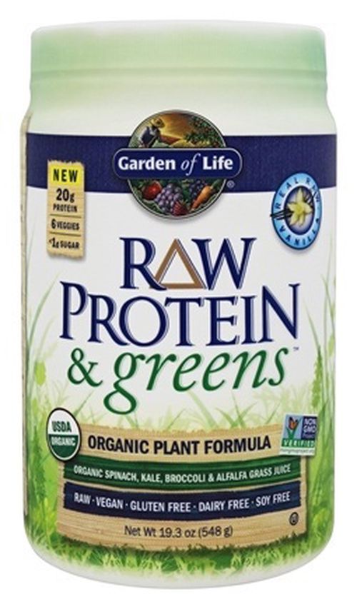 Garden of Life - RAW Protein &amp; Greens Organic - lehce slazený 651g