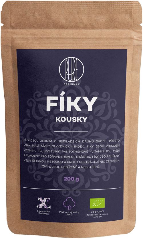 BrainMax Pure Fíky - kousky BIO, 200 g *CZ-BIO-001 certifikát