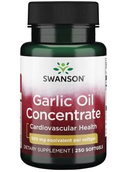 Swanson - Garlic Oil (Koncentrát česnekového oleje), 500 mg, 250 softgelových kapslí
