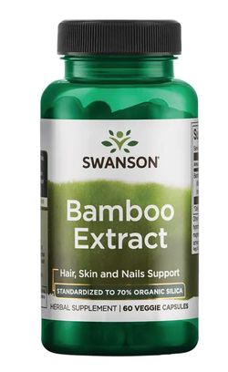Swanson Bamboo Extract (vlasy, pokožka, nehty) 300 mg, 60 rostlinných kapslí