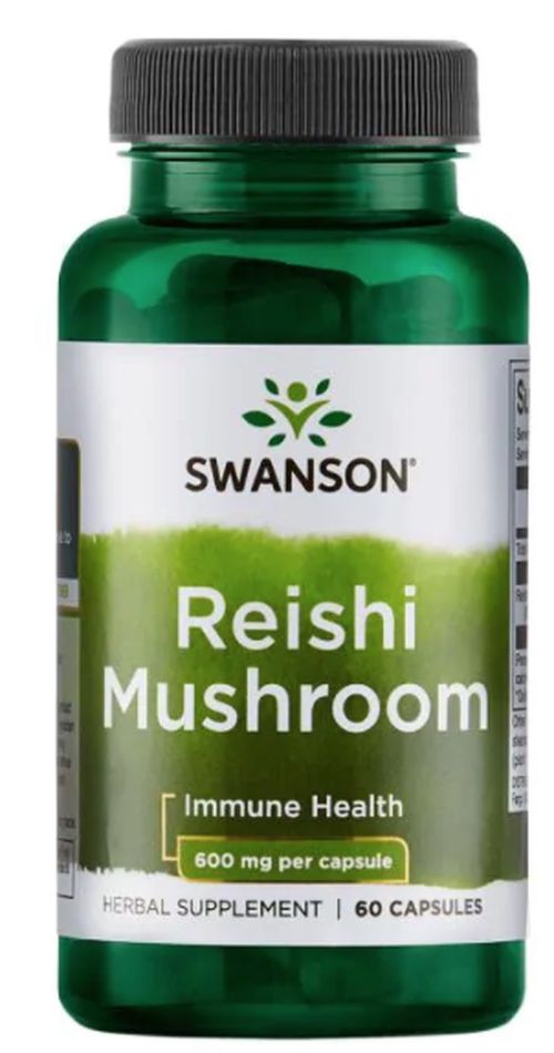 Swanson Reishi Mushroom,600 mg, 60 kapslí