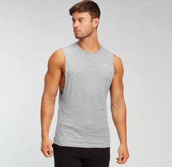 MP  MP pánské tričko bez rukávů s hlubokými průramky Essentials – Šedé melírované - XXS