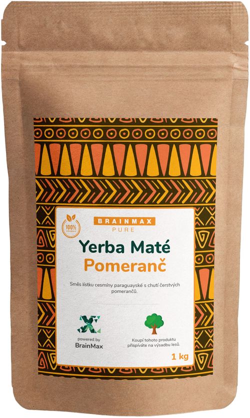 Votamax BrainMax Pure Organic Yerba Maté - Pomeranč, 1000 g