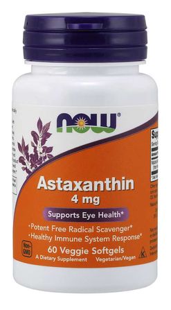 NOW® Foods NOW Astaxanthin, 4 mg, 60 vegetariánských kapslí
