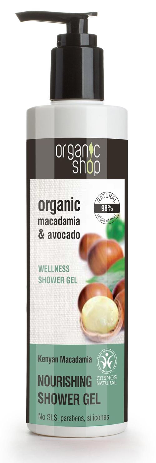 Organic Shop - Výživný Sprchový Gel, Macadamia z Keňi a Avokádo, 280 ml