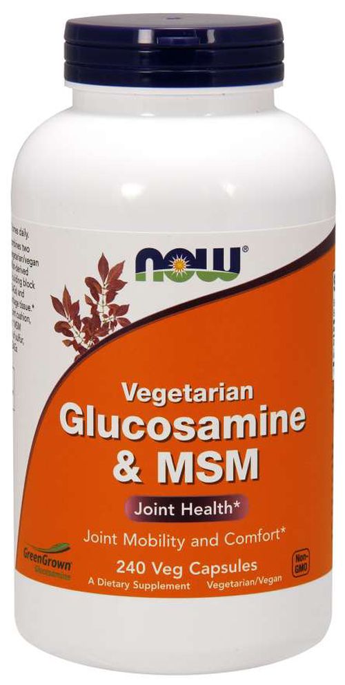 NOW® Foods NOW Vegetariánský Glukosamin & MSM, 240 rostlinných kapslí