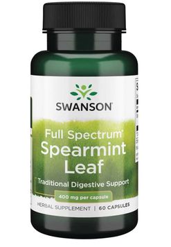 Swanson Full Spectrum Spearmint Leaf (podpora trávení), 400 mg, 60 kapslí