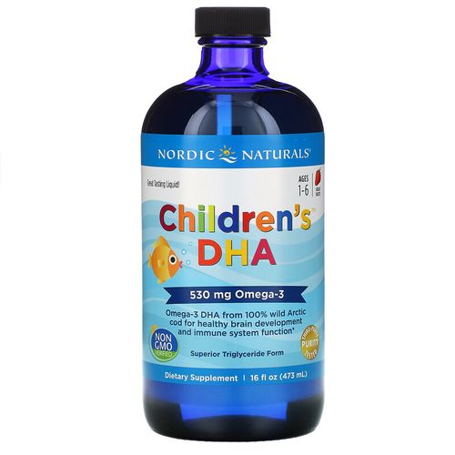 Nordic Naturals Children's DHA, Omega 3 pro děti - jahoda, 530mg, 473 ml