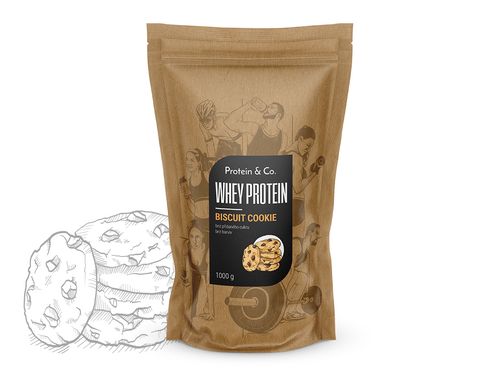 Protein&Co. WHEY PROTEIN 80 1000 g Příchuť 1: Biscuit cookie