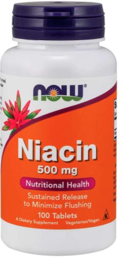 NOW® Foods NOW Niacin (Vitamín B3), 500 mg, 100 tablet