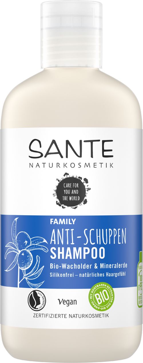 Sante - Šampon proti lupům, Bio Jalovcový olej & Bílý jíl 250 ml