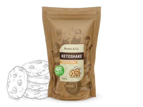 Protein&Co. Ketoshake – proteinový dietní koktejl 1 kg Množství: 500 g, Vyberte příchuť -: Biscuit cookie
