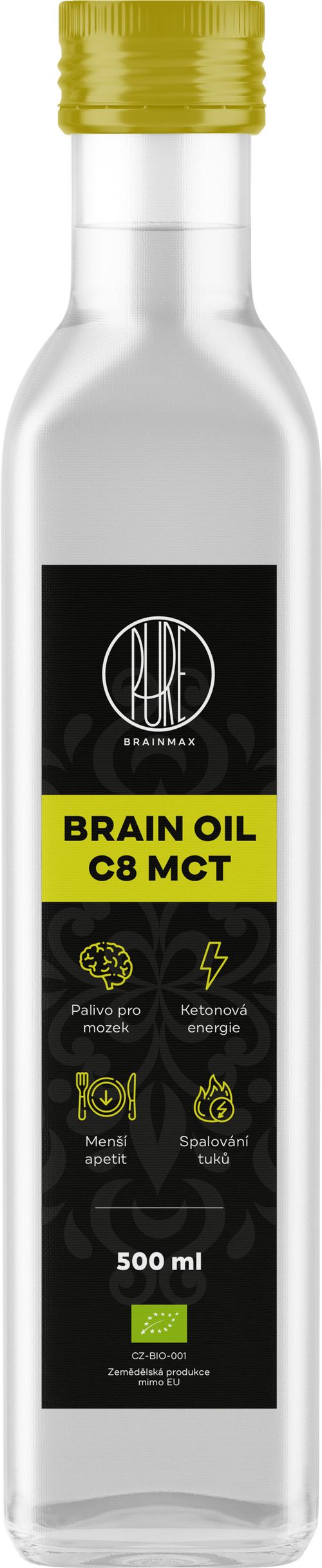 Brainmax Pure Brain Oil C8 MCT, 500 ml *CZ-BIO-001 certifikát